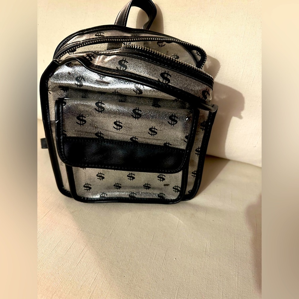 Skinny Dip Money Sign Mini Clear Backpack